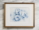 Blue Peonies no.14 | Watercolor on Paper | 9x12"