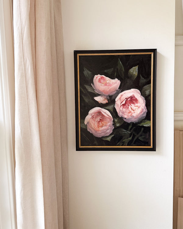 Pink Roses in Bloom | Oil on Panel | 11x14"