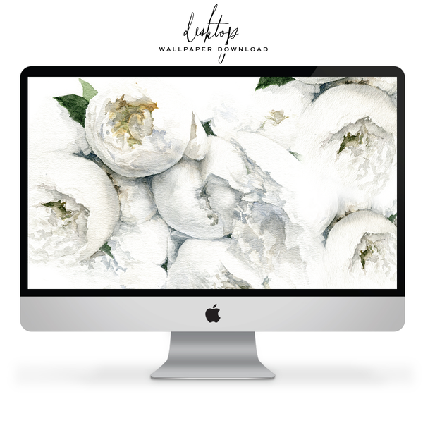 *Free* Wallpaper For Your Tech: White Peonies