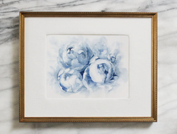 Blue Peonies no.21 | Watercolor on Paper | 11x14"