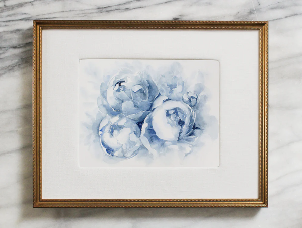 Blue Peonies no.21 | Watercolor on Paper | 11x14"