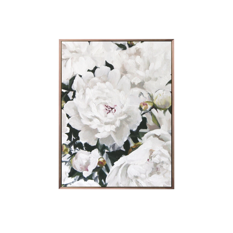White Peony Stems | Oil on Canvas | 11x14"