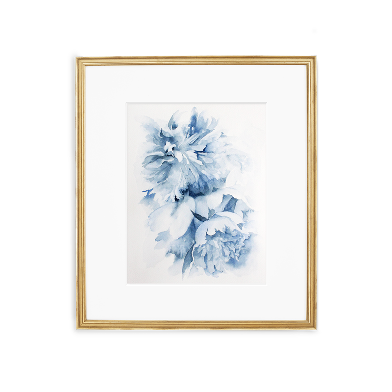 Blue Peonies no.17 | Watercolor on Paper | 11x14"