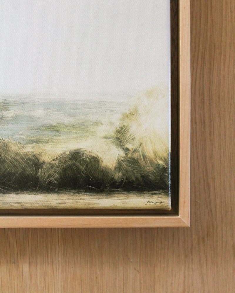 Framed Stretched Canvas Print: Misty Sunrise | 11x14"