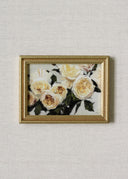 Vintage Framed Print: Ivory Garden Rose Bouquet | 5x7"