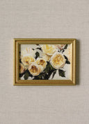 Vintage Framed Print: Ivory Garden Rose Bouquet | 5x7"