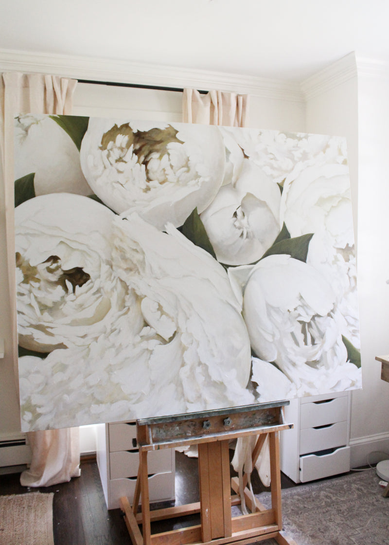 White Peonies | Oil on Canvas | 48x60"