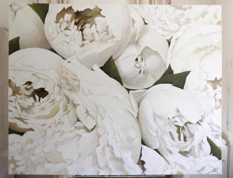 White Peonies | Oil on Canvas | 48x60"