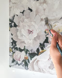 White Peony Stems | Oil on Canvas | 11x14"