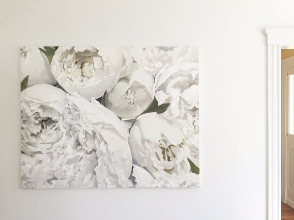 White Peonies | Oil on Canvas | 48x60"