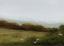 Umber Pastures Landscape Art Print