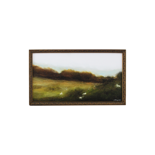 Vintage Framed Print: Umber Pastures | 5.5x10"