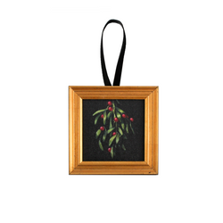 Mistletoe Christmas Ornament (Square)
