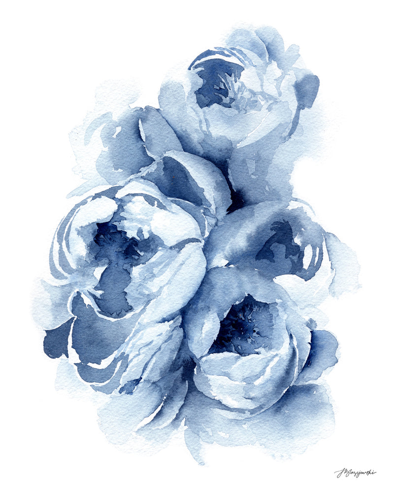 Blue Peonies no.3 Print