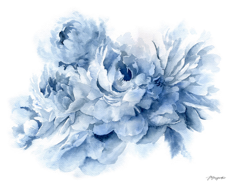 Blue Peonies no.4 Print