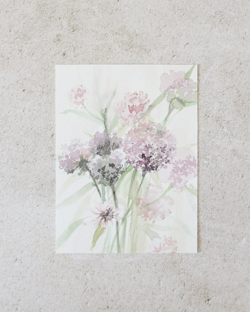Purple Flower Sketch | 6x8"