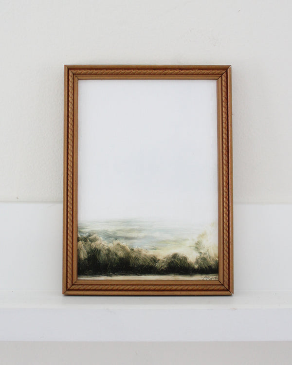 Vintage Framed Print: Misty Sunrise | 4.75x7"