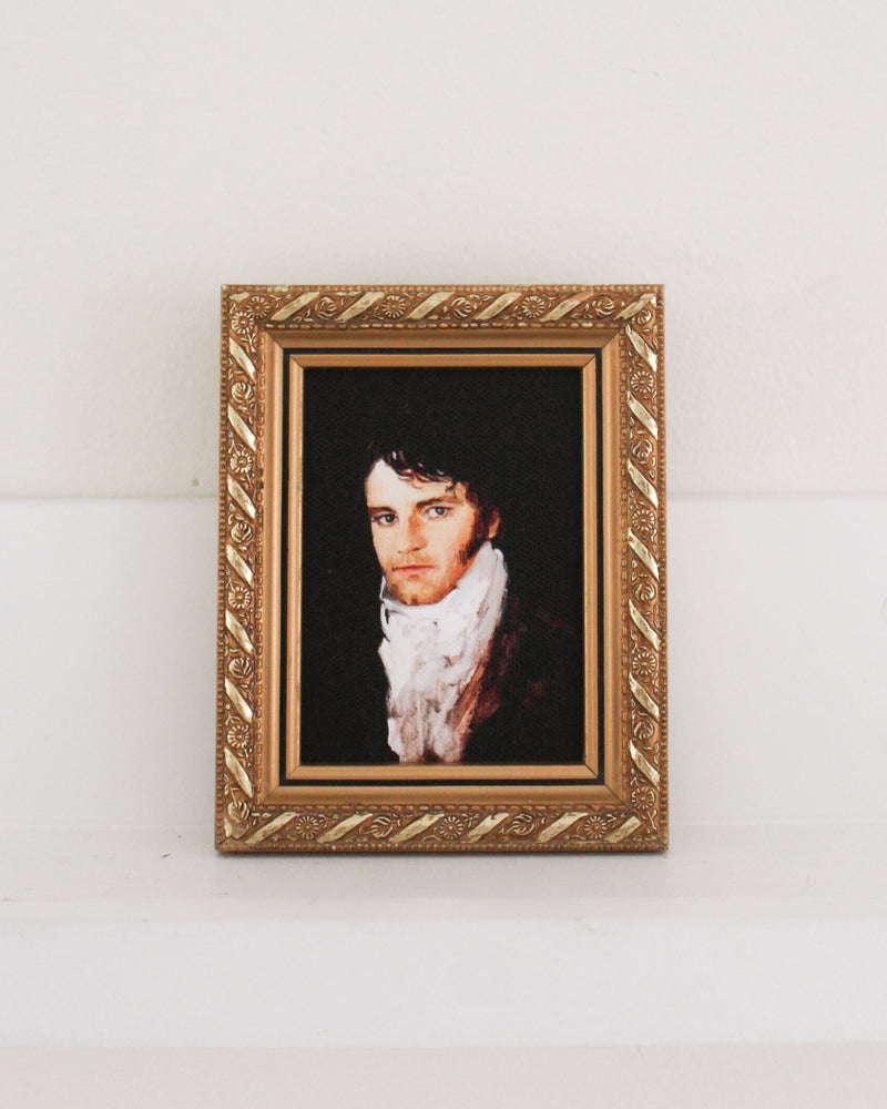 Vintage Framed Print: Portrait of Mr. Darcy | 2.5x3.5"