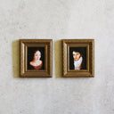 Set of Vintage Framed Prints: Portraits of Mr. Darcy & Elizabeth Bennet | 3x4"