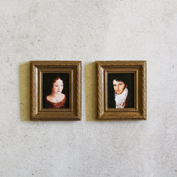 Set of Vintage Framed Prints: Portraits of Mr. Darcy & Elizabeth Bennet | 3x4"